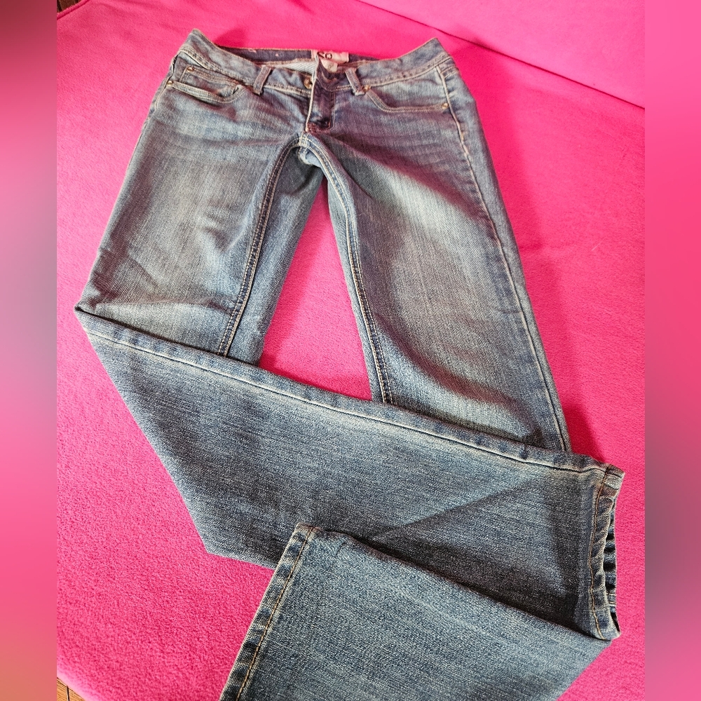 SO Women's Straight Leg Blue Jeans